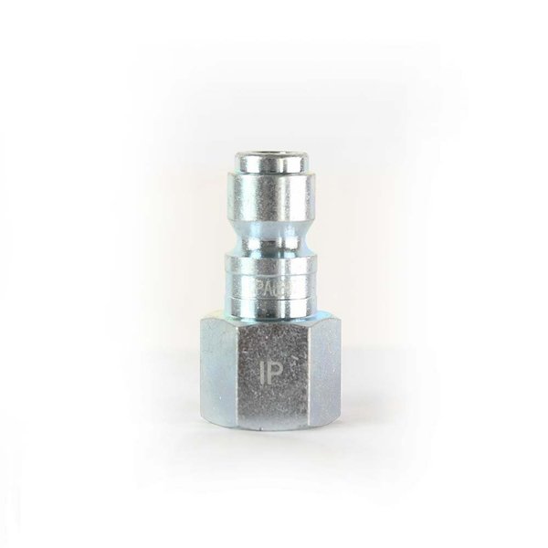 Interstate Pneumatics 3/8 Inch Auto Coupler Plug x 3/8 Inch Female NPT (Silver Color), PK 100 CPA660Z-100K